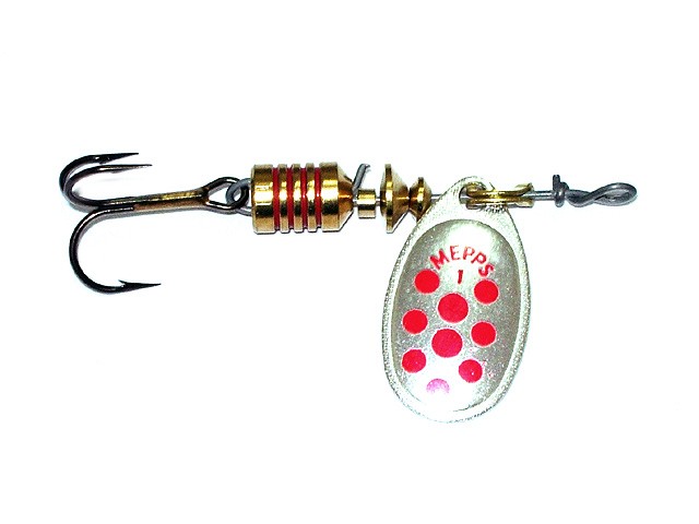 Mepps - Cucchiaino speciale per pesca alla trota Aglia, multicolore, ARGENT POINTS NOIRS PAR 3, 3
