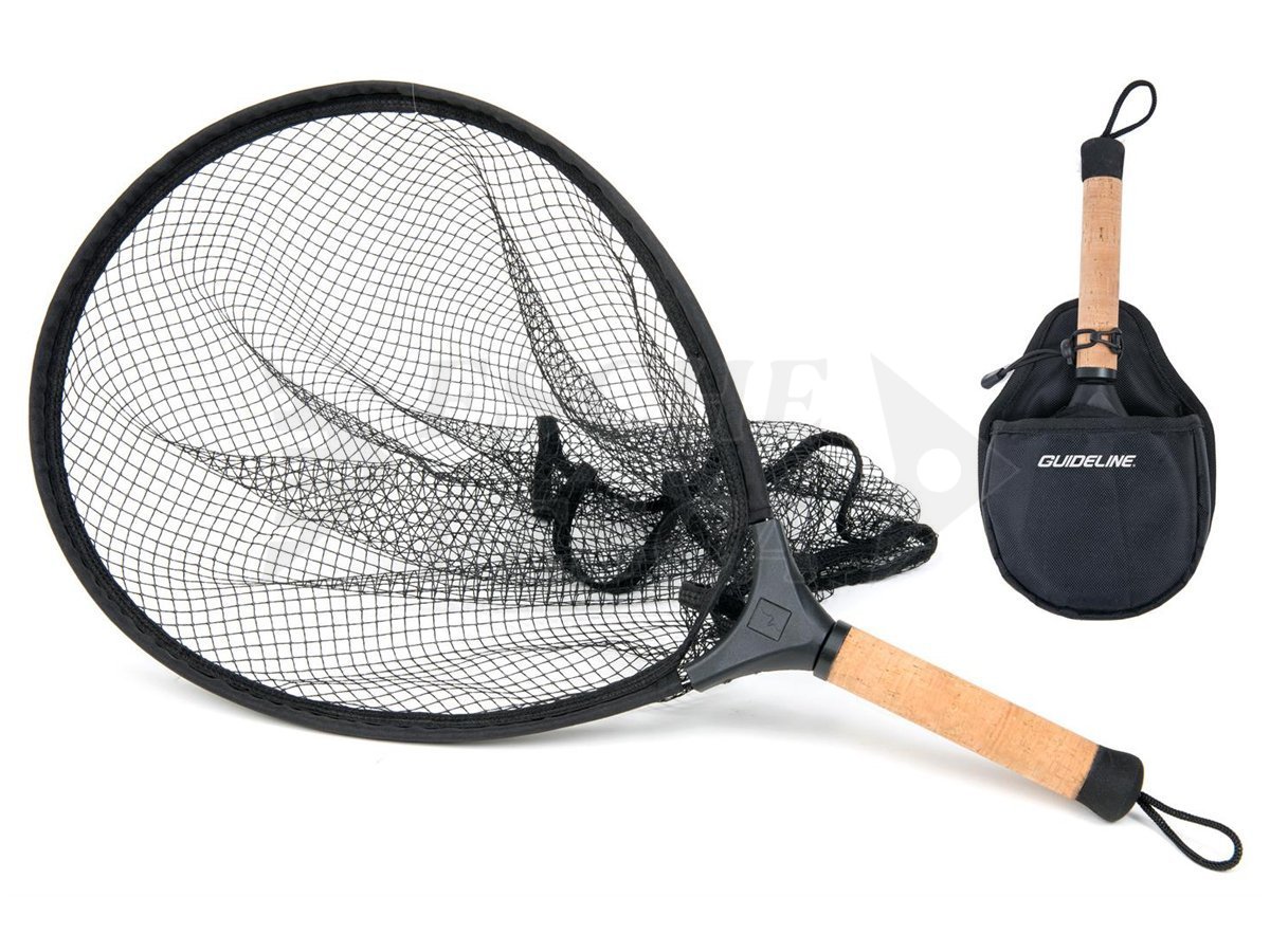 Guadino Guideline Multi Grip Landing Net Rubber Mesh, L, pesca a mosca