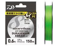 Trecciato Daiwa UVF Morethan Dura Sensor X8 + Si2 Lime Green 150m #0.8