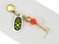 Cucchiaino rotante Mepps Black Fury Silver / Chartreuse dots - #0 | 2.00g