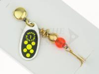 Cucchiaino rotante Mepps Black Fury Silver / Chartreuse dots - #1 | 3.50g