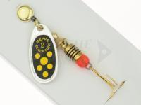 Cucchiaino rotante Mepps Black Fury Silver / Yellow Dots - #2 | 4.50g