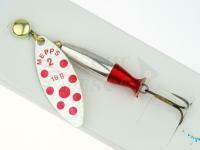 Cucchiaino rotante Mepps Aglia Long Heavy - Silver / Red Dots #1+/12g