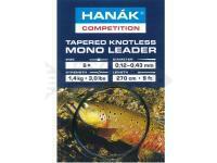 Tapered Knotless Mono Leader Camou 270 cm 9ft 0.12-0.43mm