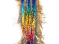 Hareline Bling Rabbit Strips - Hare's Ear with Holo Rainbow Accent