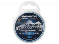 Monofilo Fluorocarbon Savage Gear Super Soft Fluorocarbon SeaBass Clear 30m 0.21mm 2.70kg 5.95lb