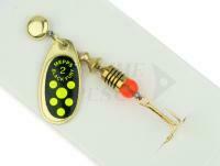 Cucchiaino rotante Mepps Black Fury Gold / Chart dots - #0 | 2g