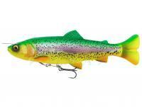 Esca Siliconich Savage Gear 4D Line Thru Pulse Tail Trout 16cm 51g Slow Sinking - FireTrout Fluo