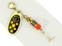 Cucchiaino rotante Mepps Black Fury Gold / Yellow Dots - #3 | 6.5g