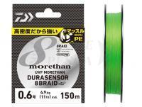 Trecciato Daiwa UVF Morethan Dura Sensor X8 + Si2 Lime Green 150m #0.8