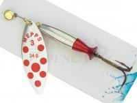 Cucchiaino rotante Mepps Aglia Long Heavy - Silver / Red Dots #3/24g