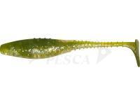 Esche siliconich Dragon Belly Fish Pro  5cm - Clear/Olive - Gold/Silver glitter