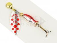 Cucchiaino rotante Mepps Aglia Long Heavy - Silver / Red Dots #1/8g