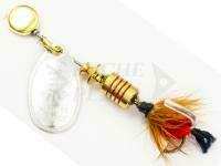 Cucchiaino rotante Mepps Aglia Mouche Silver / Red #1 3.6g