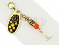 Cucchiaino rotante Mepps Black Fury Gold / Yellow Dots - #2 | 4.50g