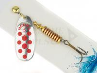 Cucchiaino rotante Mepps Comet Decorees #5 11g - Silver/Red Dots