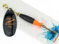 Esca Artificiali Cucchiaini Mepps Aglia LongCast #5 24g - Black / Orange