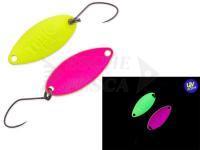 Cucchiaino ondulante trota Nories Masukuroto Tulle 1.8g 27mm - #002 (Fluo- Yellow / Pink)