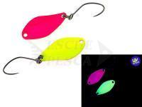 Cucchiaino ondulante trota Nories Masukuroto Weeper 0.9g 20mm - #002 (Fluo-Yellow / Pink)