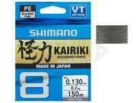 Braided line Shimano Kairiki 8 Steel Grey 150m 17.1kg 0.20mm