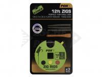 Fox Edges Zig Rigs #8 Micro Barbed - 12lb 12ft 3.7m x 3pcs