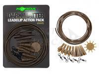 Korda Dark Matter Action Pack Gravel 5 x Lead Clips; 5 x Tail Rubbers; 5 x size 8 Ring Swivels; 10 x retaining pins; 2m of Dark Matter Anti Tangle Tubing