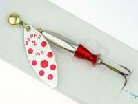 Cucchiaino rotante Mepps Aglia Long Heavy - Silver / Red Dots #1+/12g