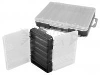 Boîte Meiho Reversible Two Sided Plastic Lure Case - Clear / Black Translucent