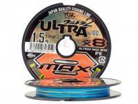 Trecciato YGK X-Braid Ultra2 Max WX8 100m #0.6 | 5.6kgf | Multicolor