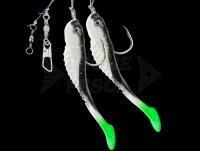 Dega Soft Bait Fish-Rig 2 arms - White/Green